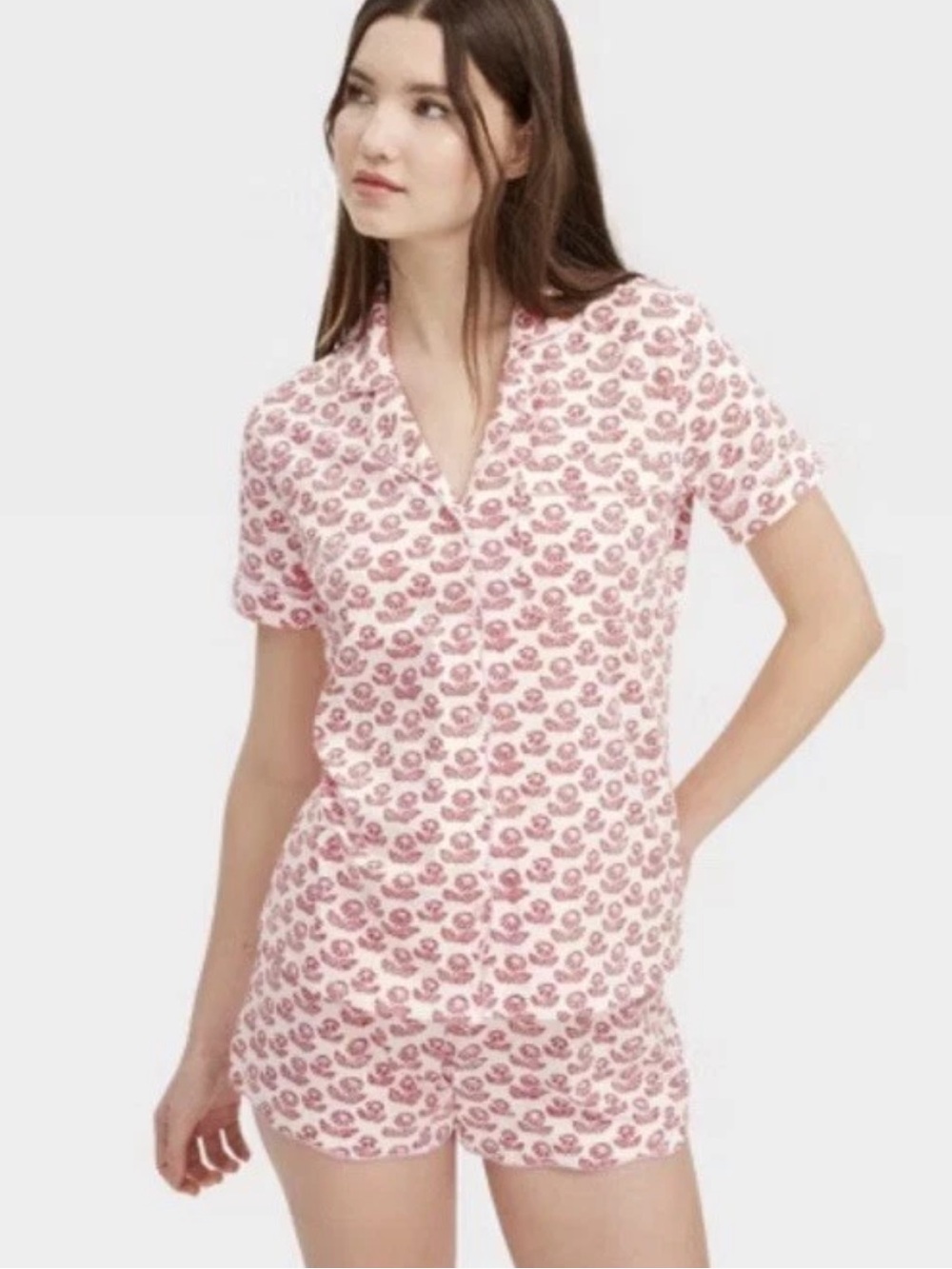 Roller Rabbit x Target Women’s Floral Short Sleeves and Shorts Pajama Set Red XS